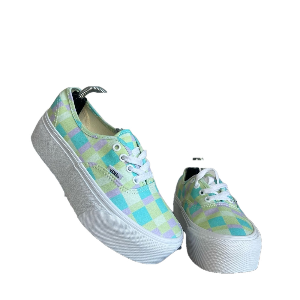 VANS Women's Stac Pastel Plaid Checkerboard Platform Shoe Size 6.5 #1104